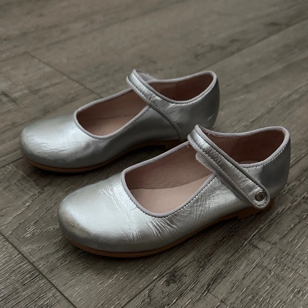 Jacardi Girls Silver Mary Jane Dress Shoes